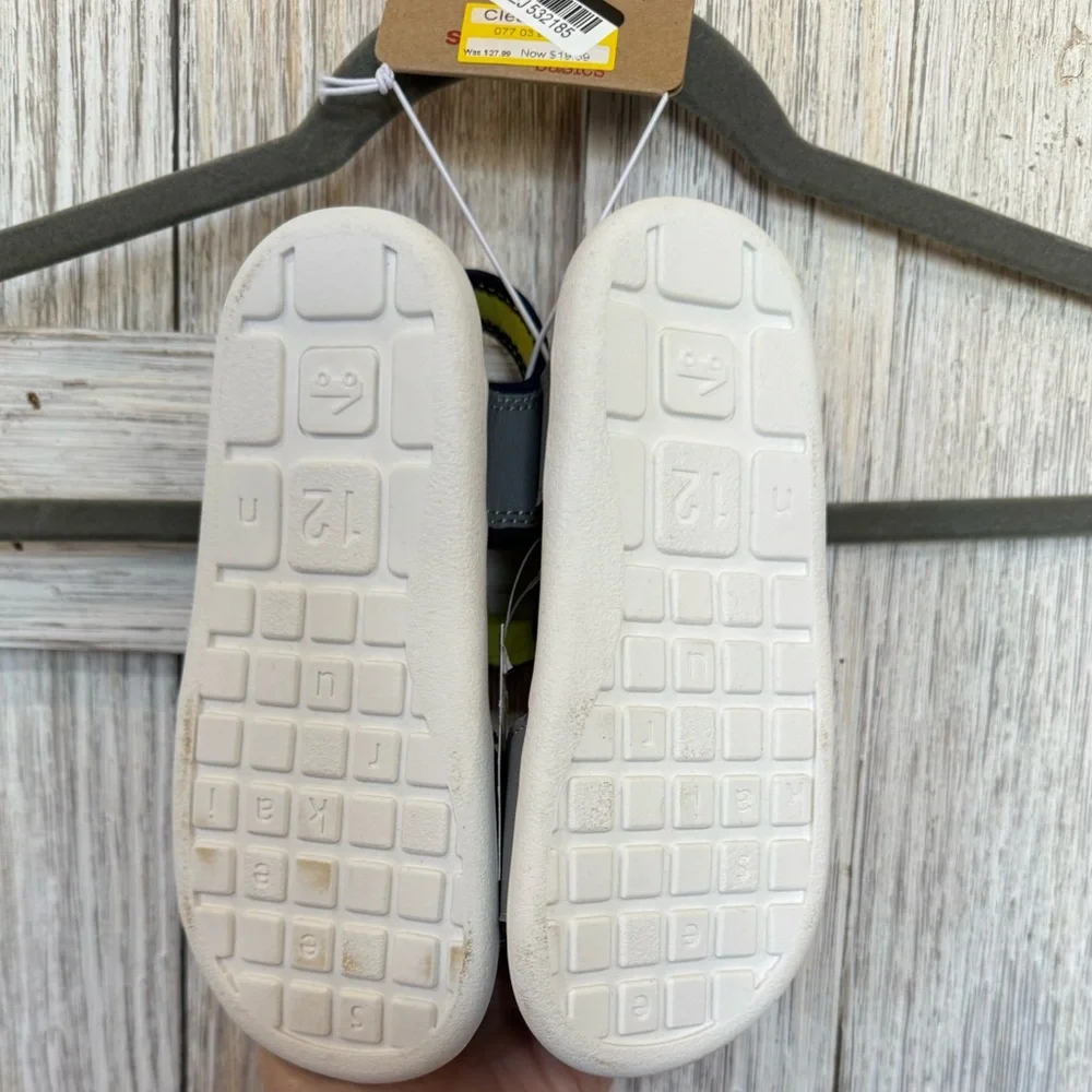See Kai Run Grey Kids' Adjustable Sandals sz 12 toddler dirt on soles